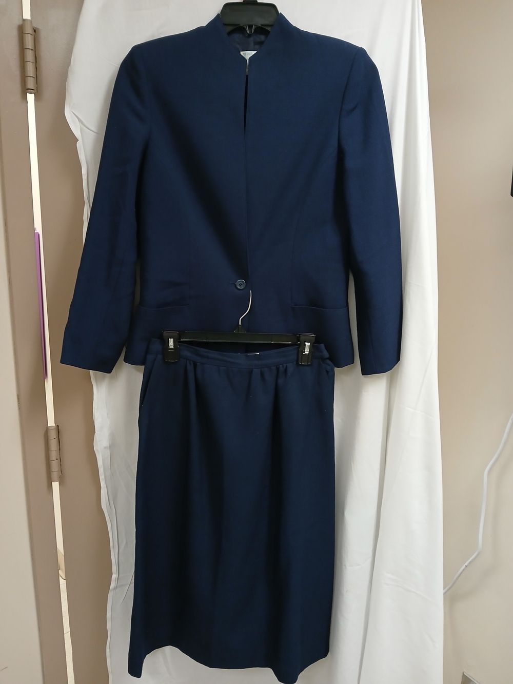 Westbound Dark Navy Structured Blazer and Skirt Set